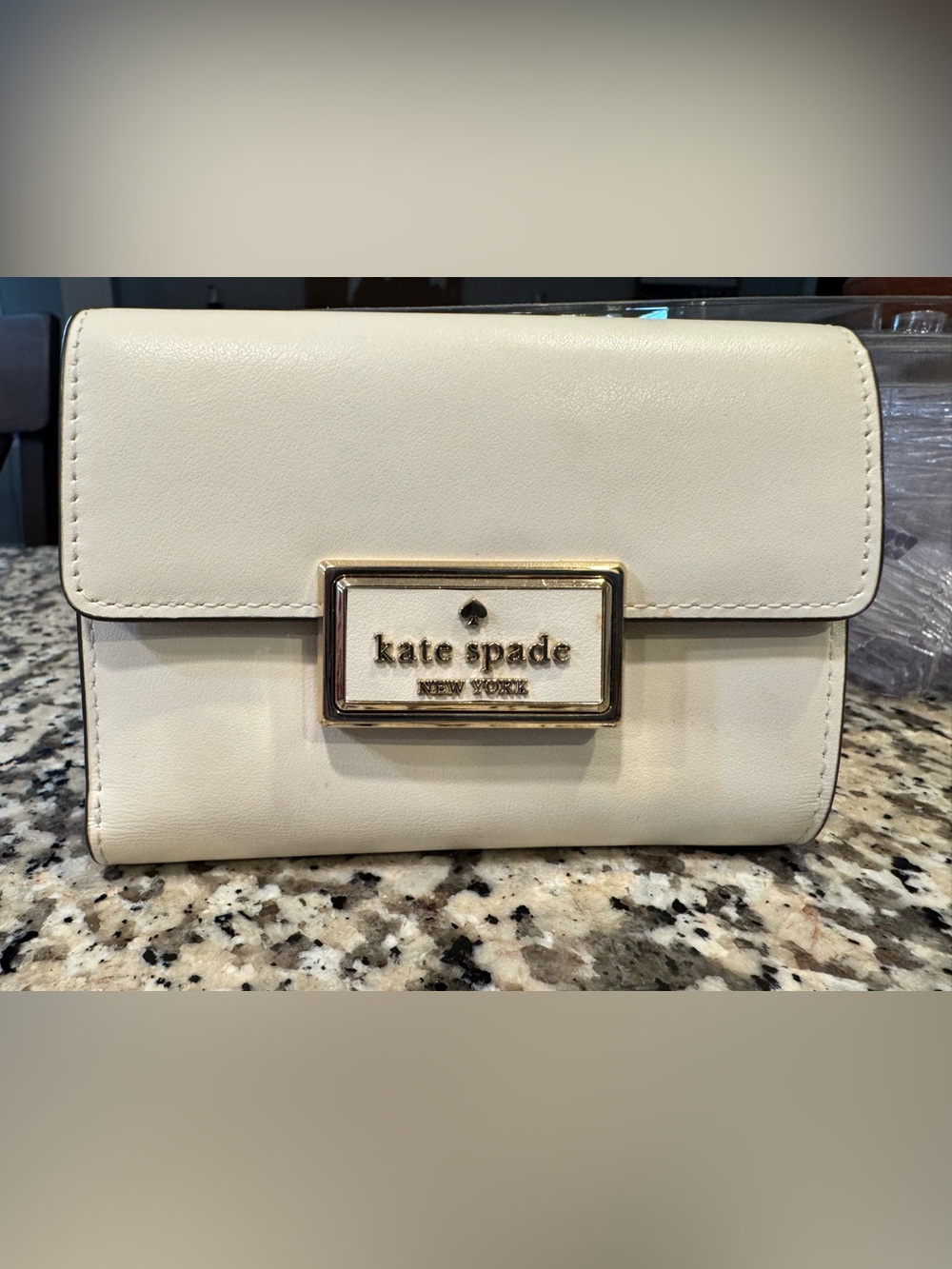 Kate Spade New York Cream Leather Clutch